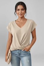 Women's Short-Sleeve V-Neck Blouse