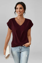 Women's Short-Sleeve V-Neck Blouse