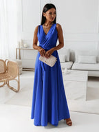 Women's Sleeveless Wrap Maxi Dress