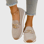 Women's Slip-On Mesh Horsebit Lug Sole Loafer Sneakers