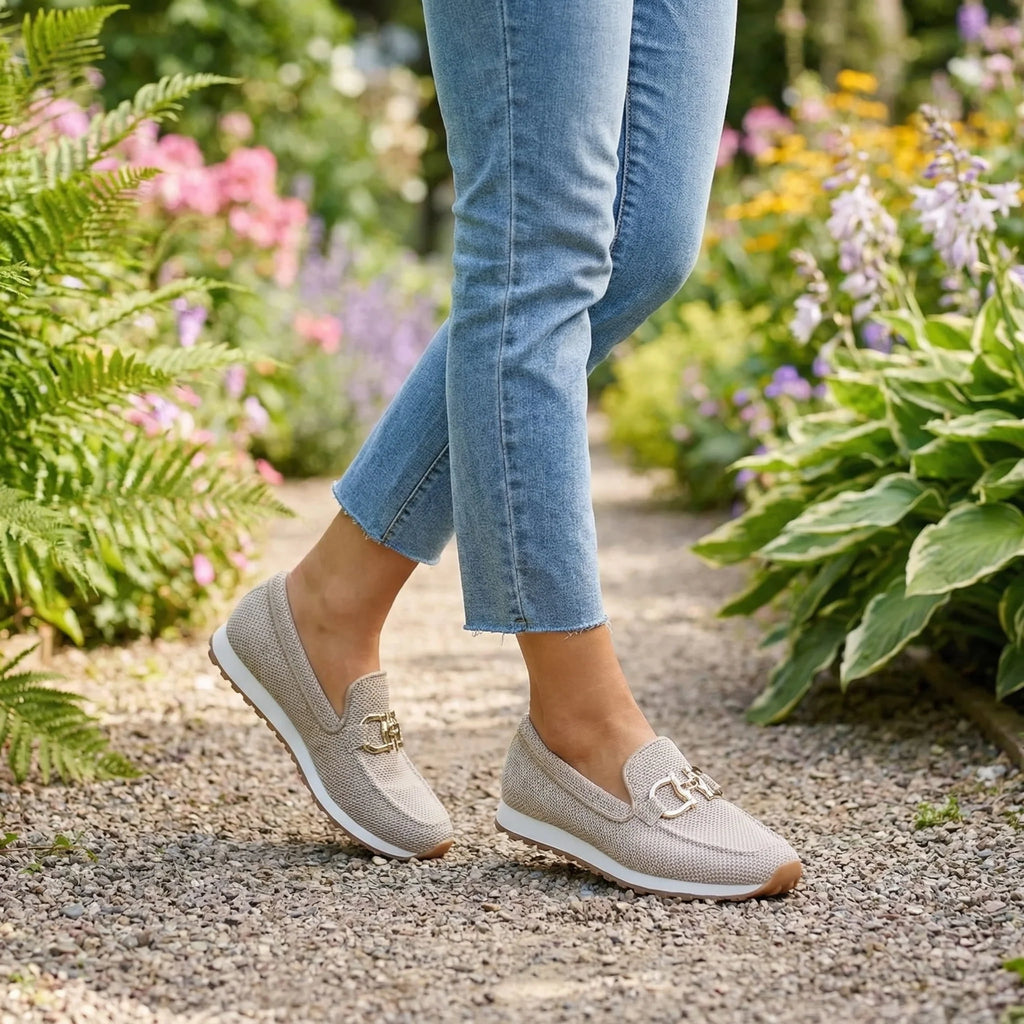 Women's Slip-On Mesh Horsebit Lug Sole Loafer Sneakers