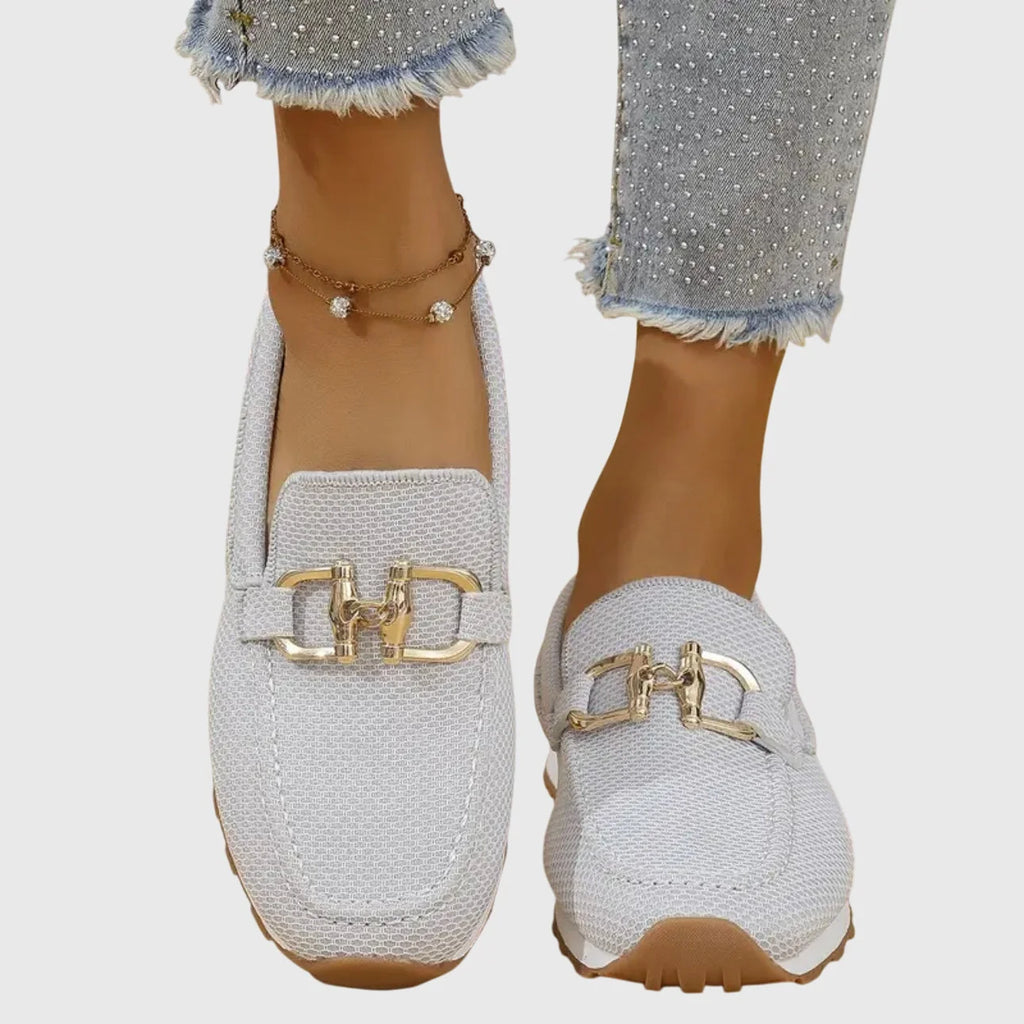 Women's Slip-On Mesh Horsebit Lug Sole Loafer Sneakers
