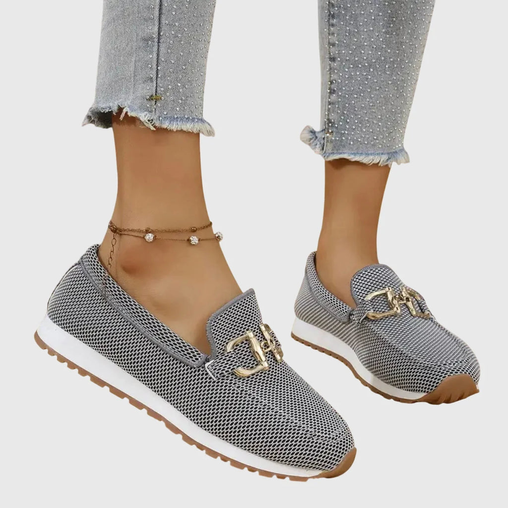 Women's Slip-On Mesh Horsebit Lug Sole Loafer Sneakers