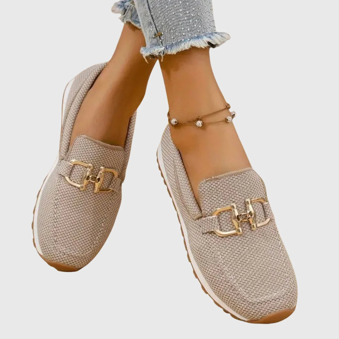 Women's Slip-On Mesh Horsebit Lug Sole Loafer Sneakers