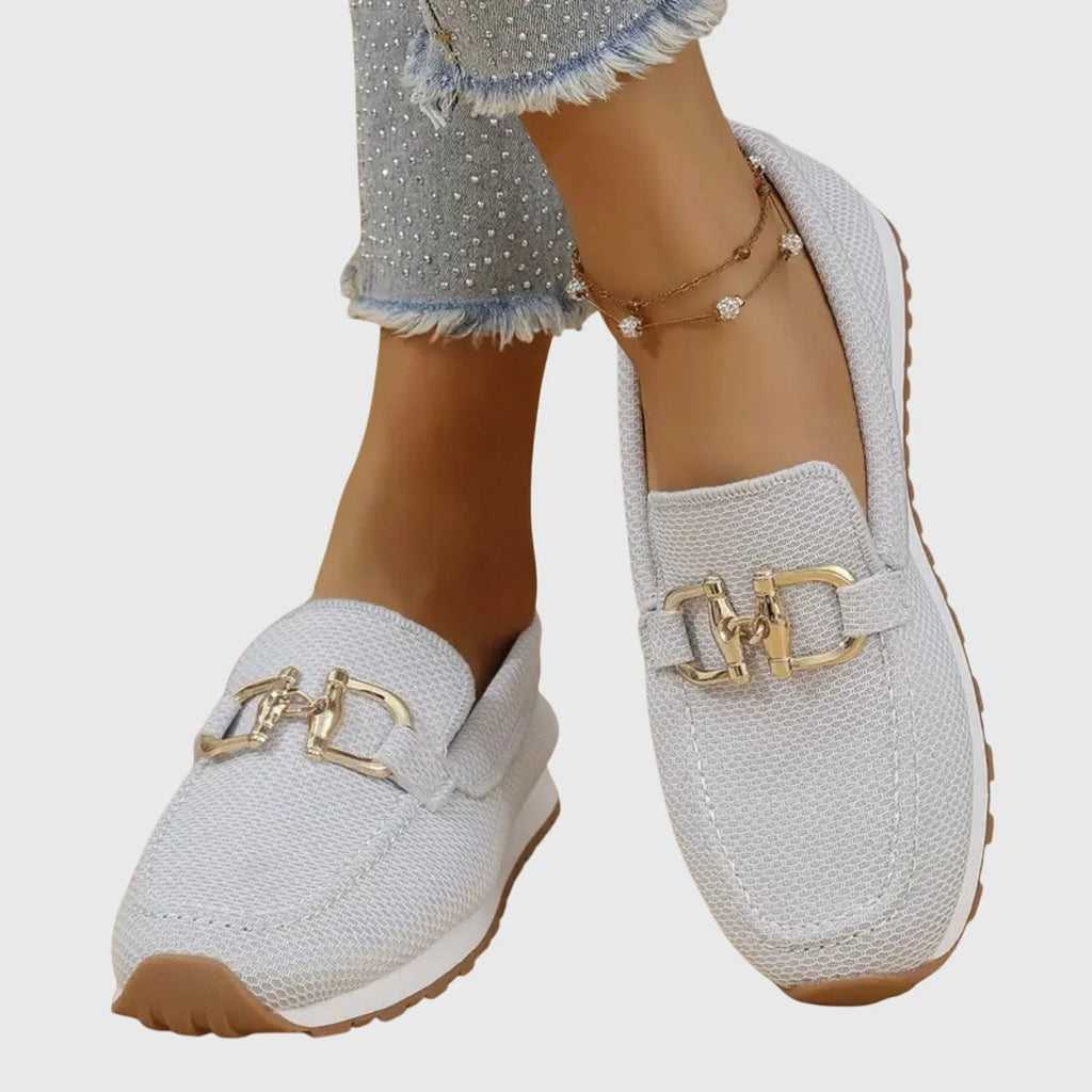 Women's Slip-On Mesh Horsebit Lug Sole Loafer Sneakers