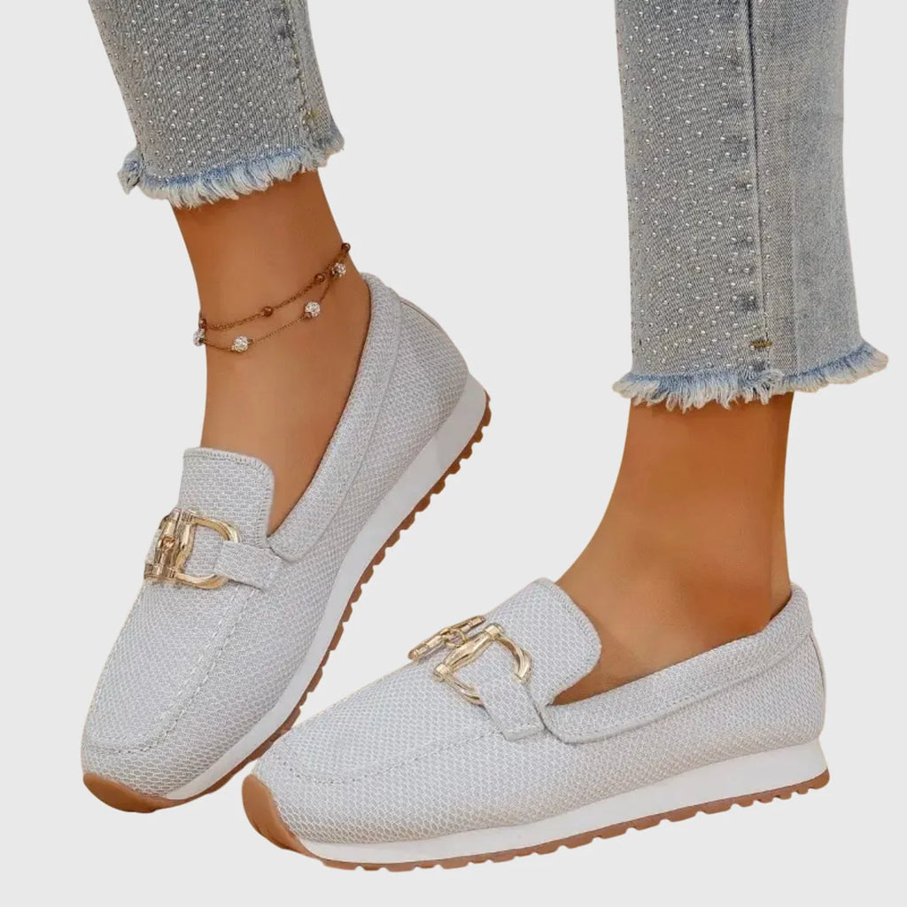 Women's Slip-On Mesh Horsebit Lug Sole Loafer Sneakers