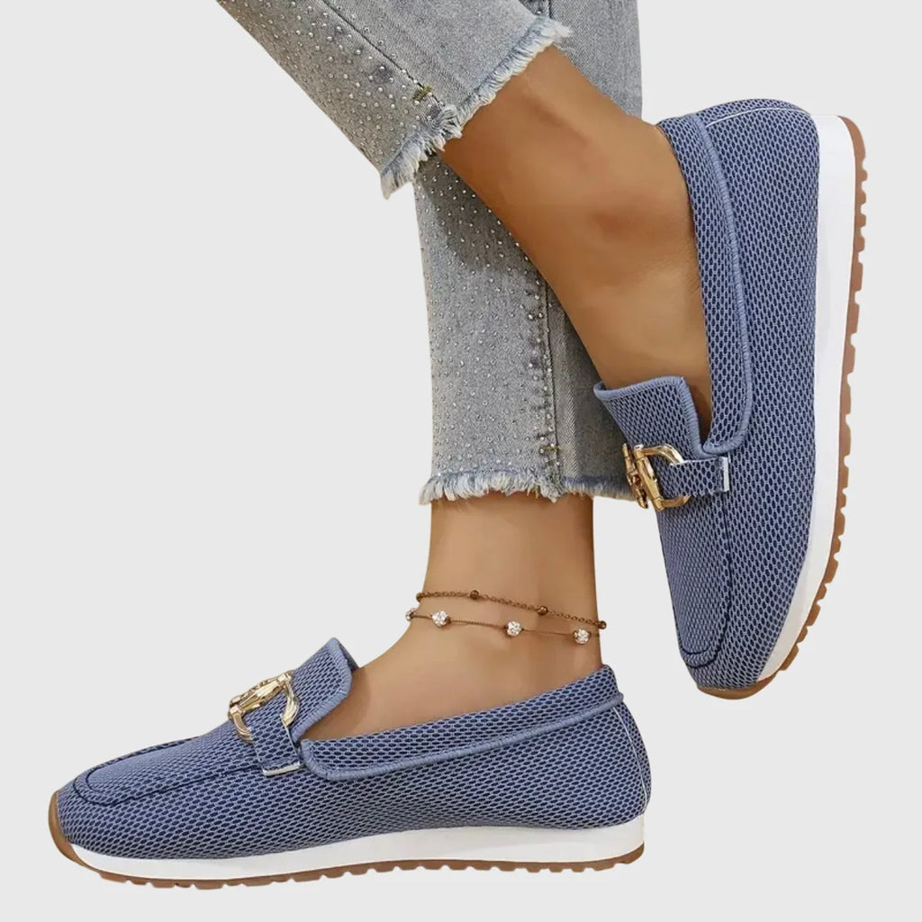 Women's Slip-On Mesh Horsebit Lug Sole Loafer Sneakers