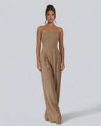 Women's Strapless Wide-Leg Jumpsuit