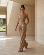 Women's Strapless Wide-Leg Jumpsuit