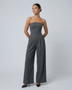 Women's Strapless Wide-Leg Jumpsuit