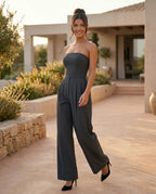 Women's Strapless Wide-Leg Jumpsuit