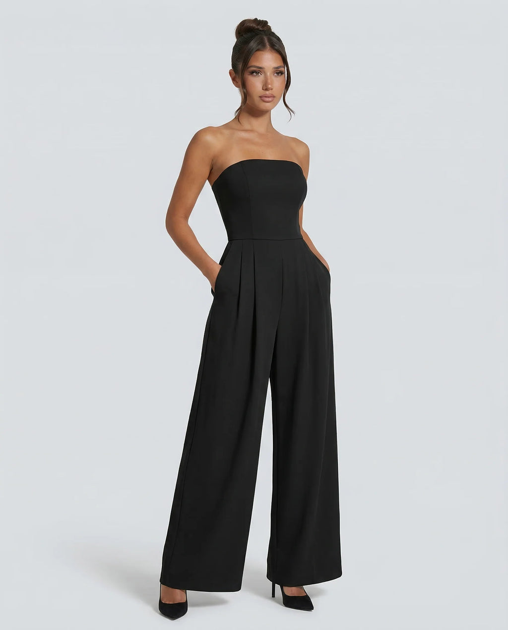 Women's Strapless Wide-Leg Jumpsuit