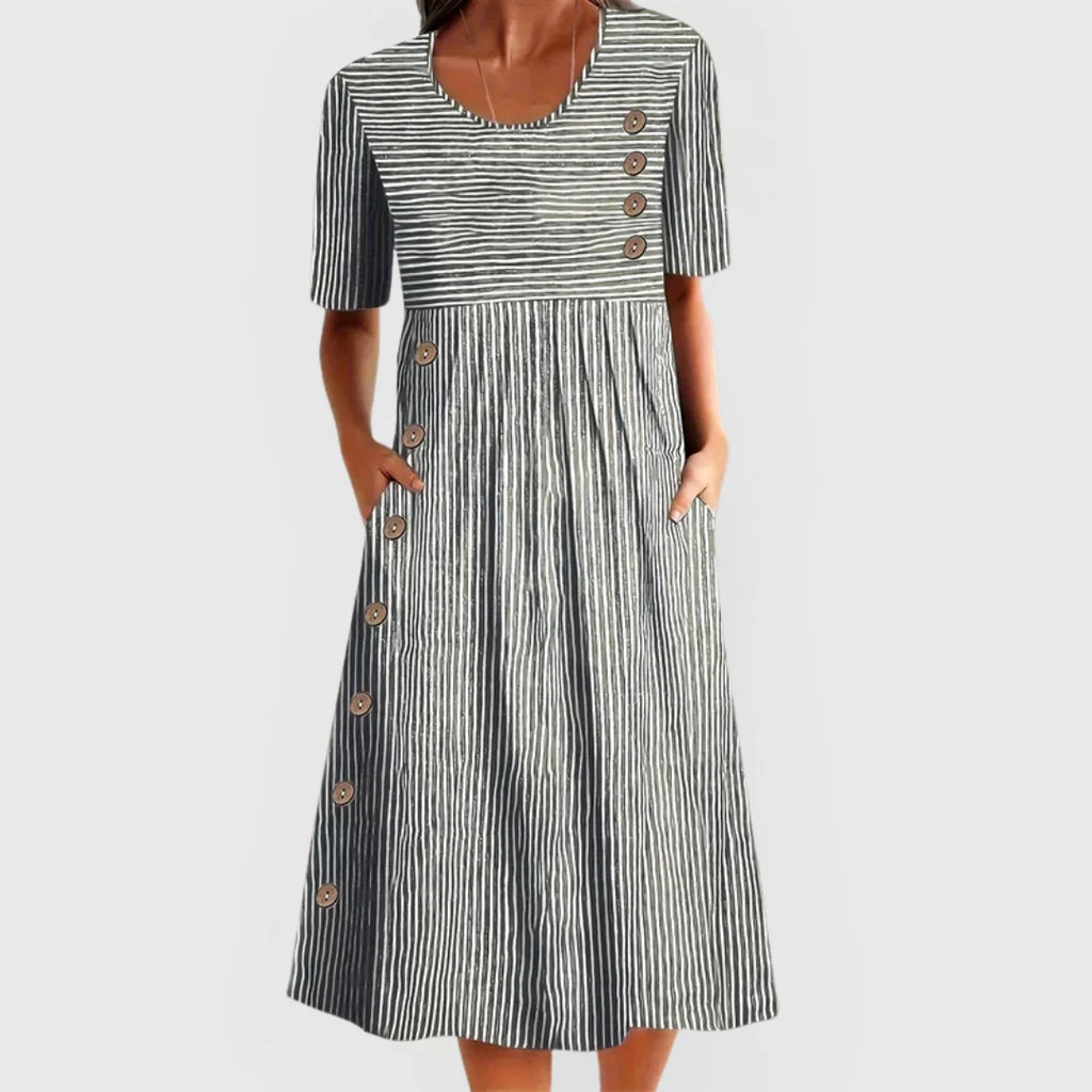 Women's Striped Midi Dress