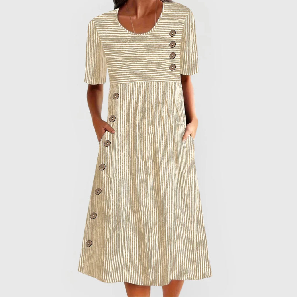 Women's Striped Midi Dress