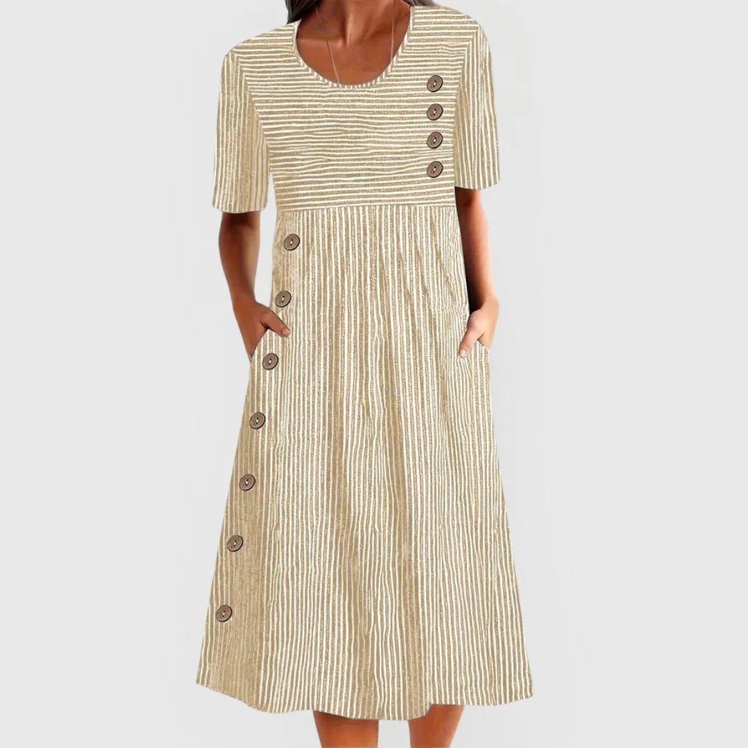 Women's Striped Midi Dress