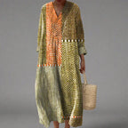 Women's Stylish Geometric V-Neck Dress