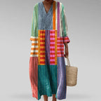 Women's Stylish Geometric V-Neck Dress
