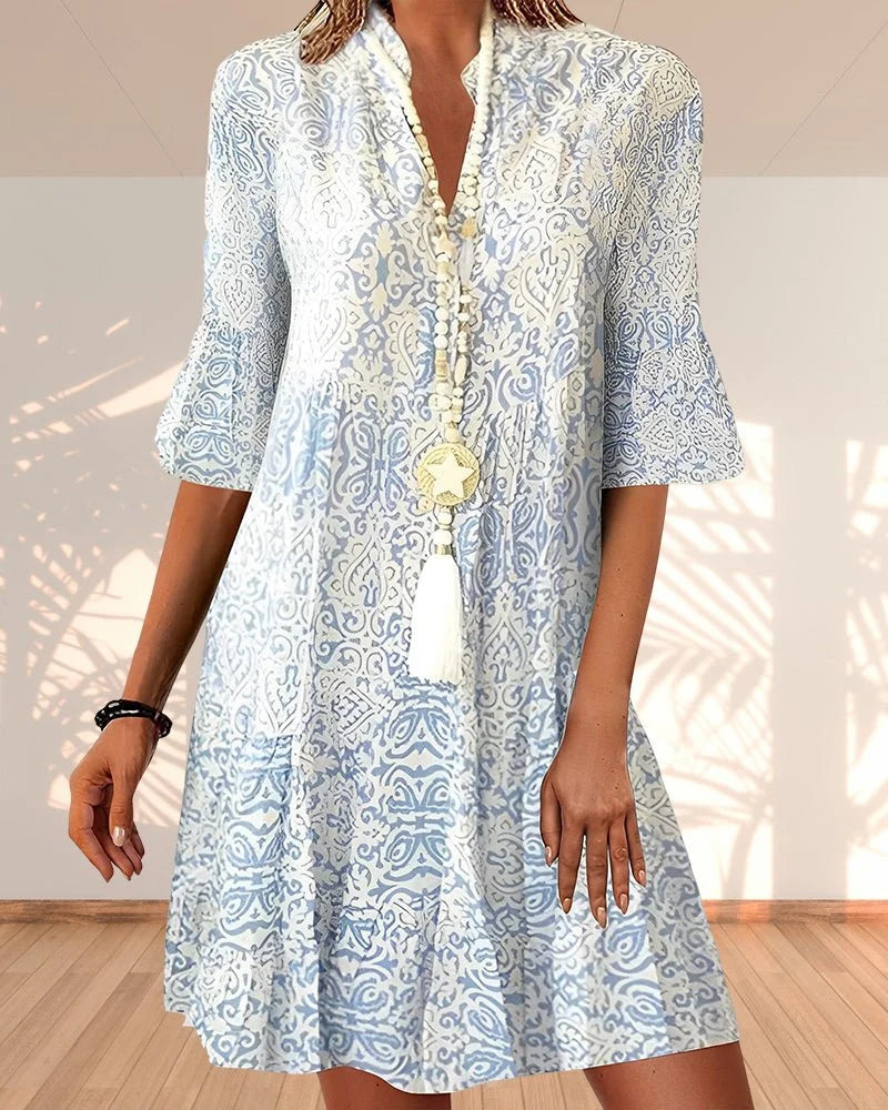 Women's Summer Casual Paisley Print Midi Dress