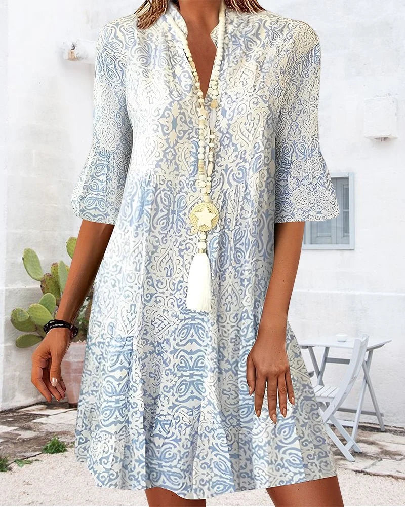 Women's Summer Casual Paisley Print Midi Dress