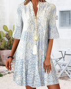 Women's Summer Casual Paisley Print Midi Dress