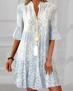 Women's Summer Casual Paisley Print Midi Dress