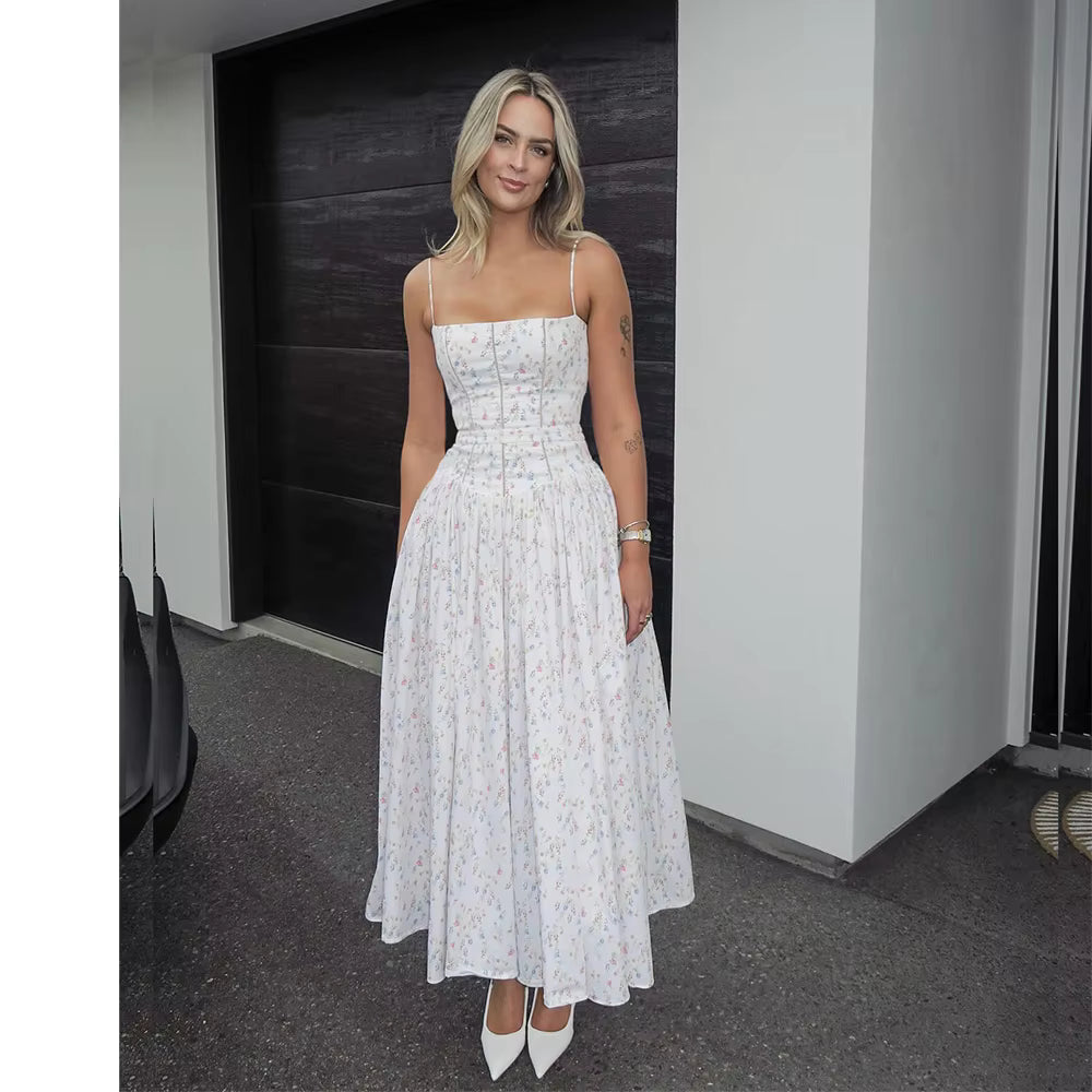 Women's Summer Floral Print Midi Dress