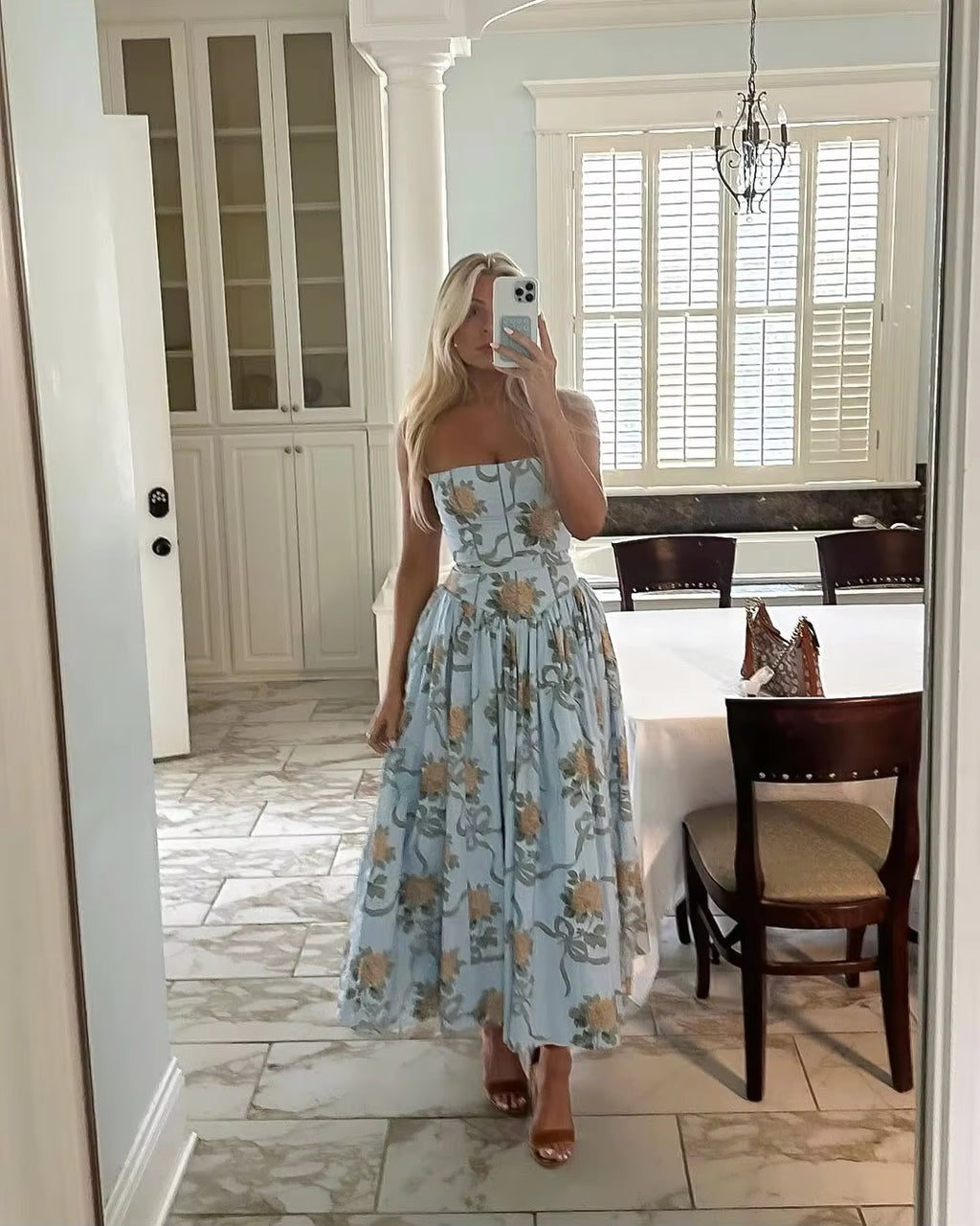Women's Summer Floral Print Midi Dress