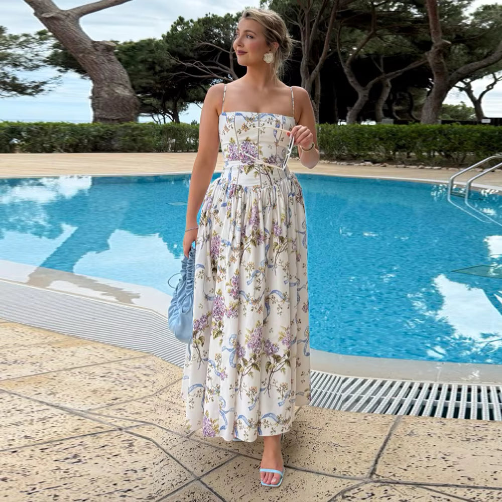 Women's Summer Floral Print Midi Dress
