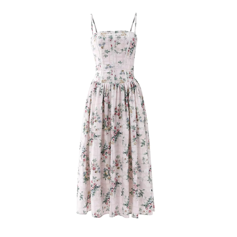 Women's Summer Floral Print Midi Dress