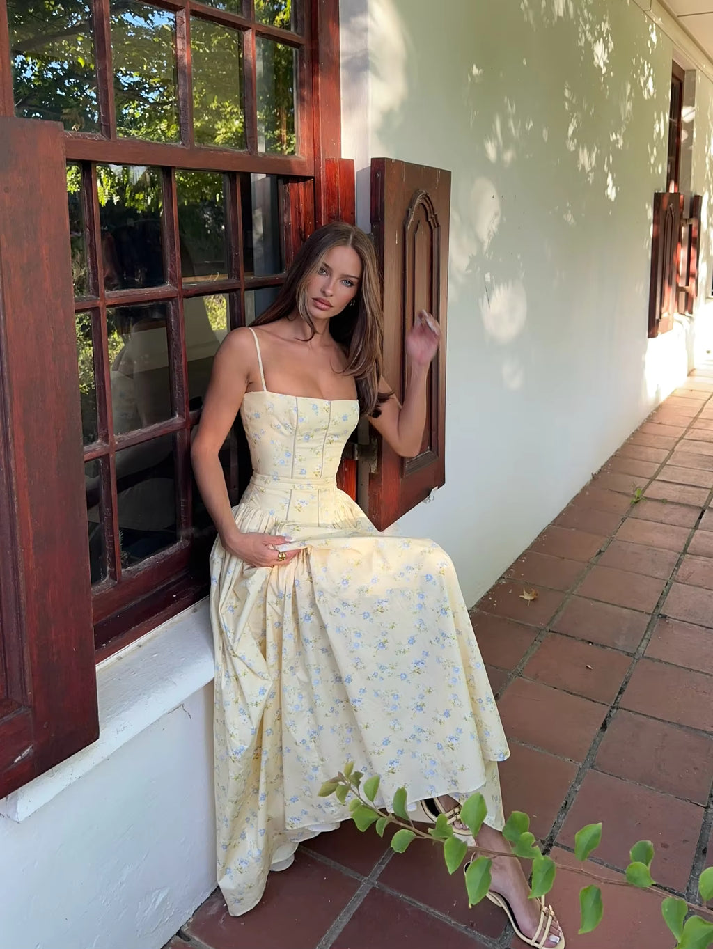 Women's Summer Floral Print Midi Dress