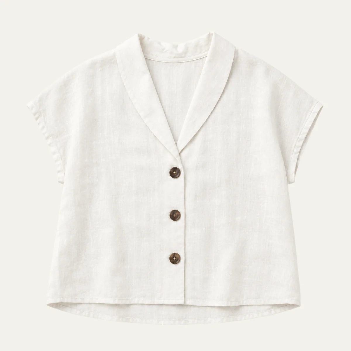 Women's Summer Linen Blend Button-Front Top