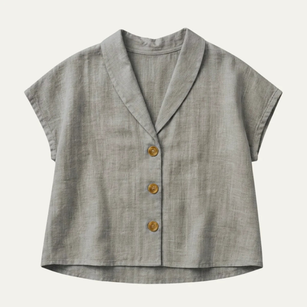 Women's Summer Linen Blend Button-Front Top