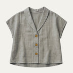 Women's Summer Linen Blend Button-Front Top