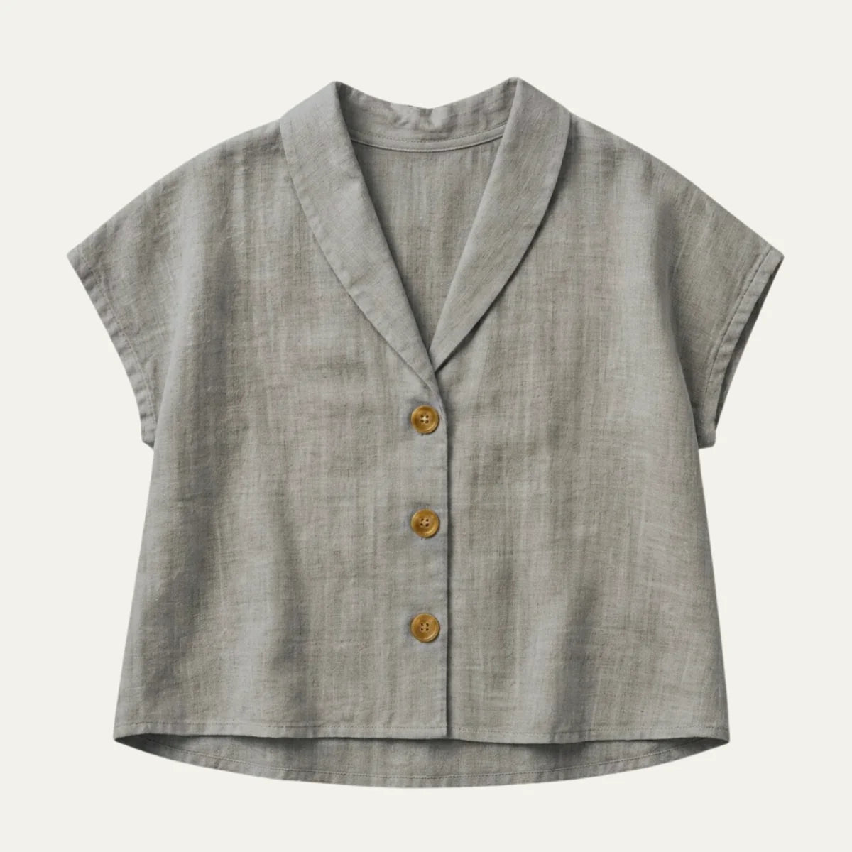 Women's Summer Linen Blend Button-Front Top