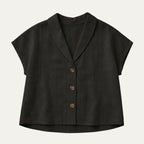 Women's Summer Linen Blend Button-Front Top