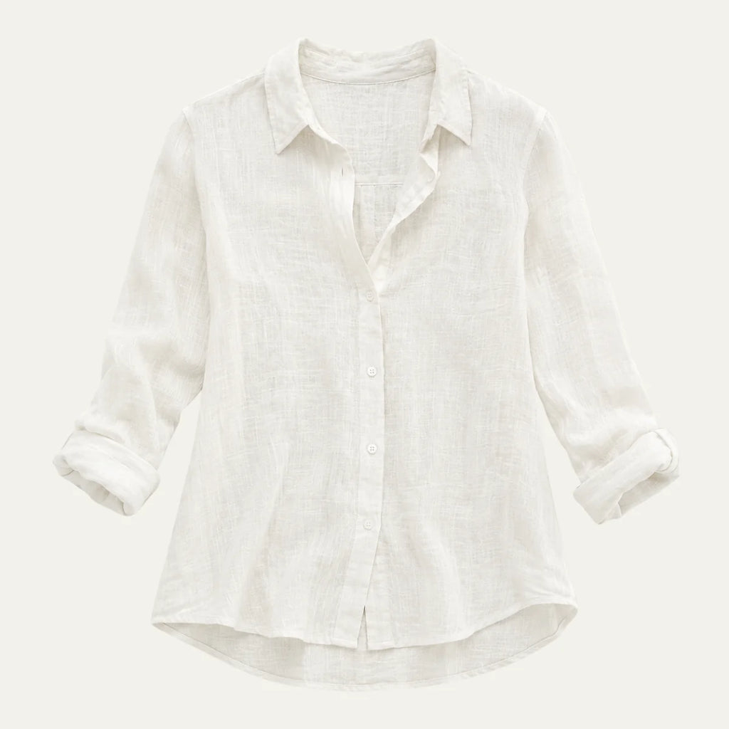 Women's Summer Linen Blend Button-Up Blouse