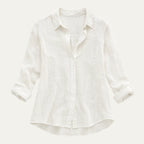 Women's Summer Linen Blend Button-Up Blouse