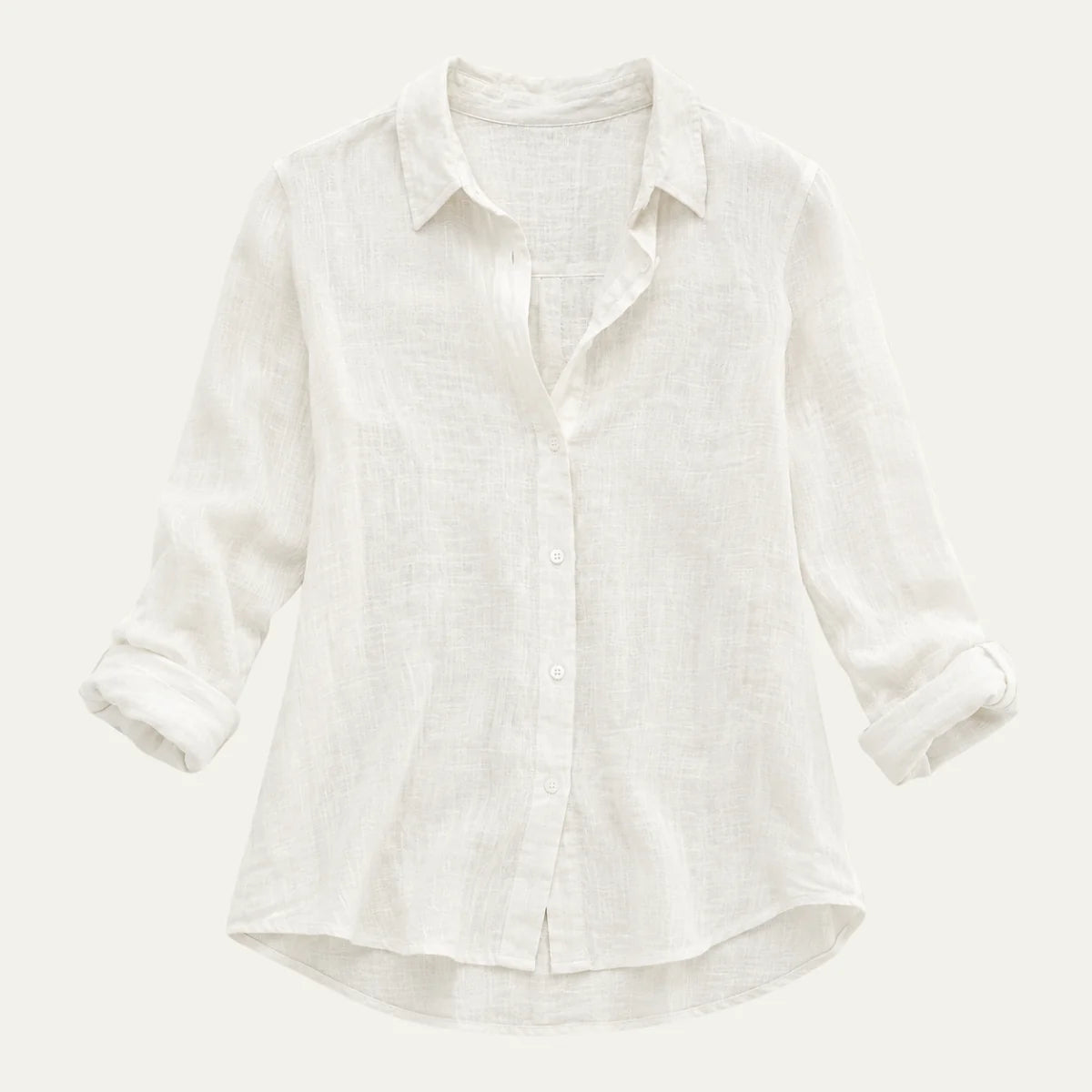 Women's Summer Linen Blend Button-Up Blouse