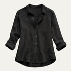 Women's Summer Linen Blend Button-Up Blouse