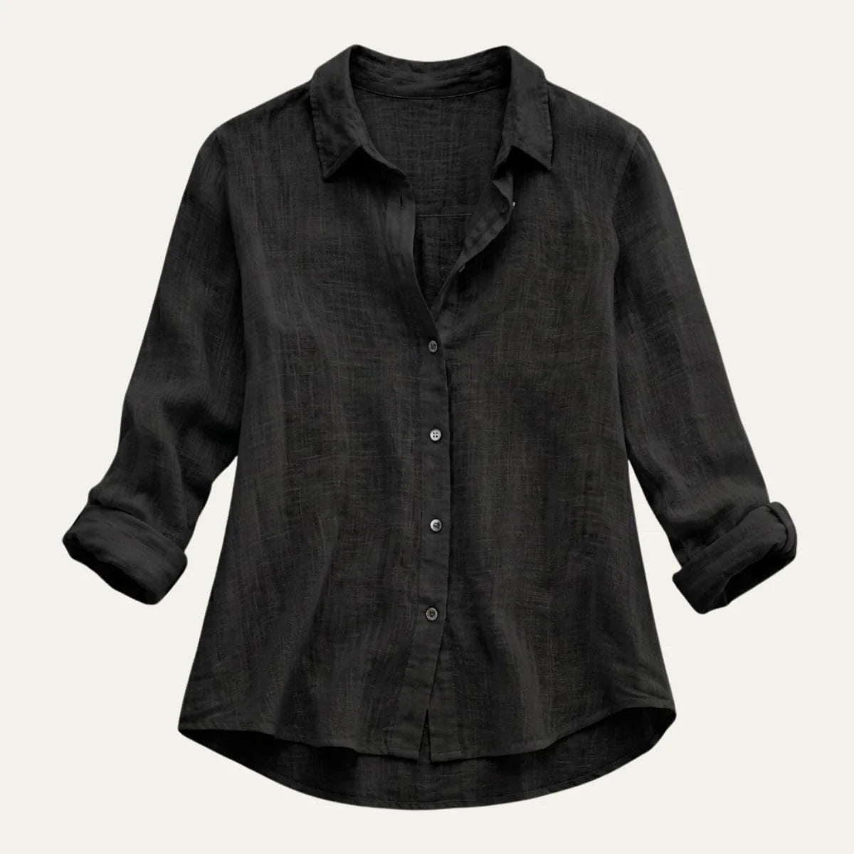Women's Summer Linen Blend Button-Up Blouse