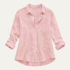 Women's Summer Linen Blend Button-Up Blouse