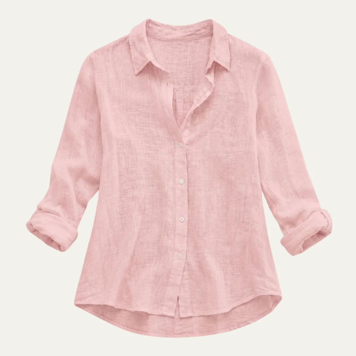 Women's Summer Linen Blend Button-Up Blouse