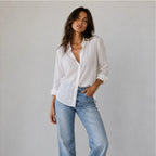 Women's Summer Linen Blend Button-Up Blouse
