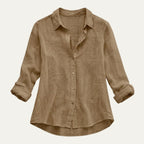 Women's Summer Linen Blend Button-Up Blouse