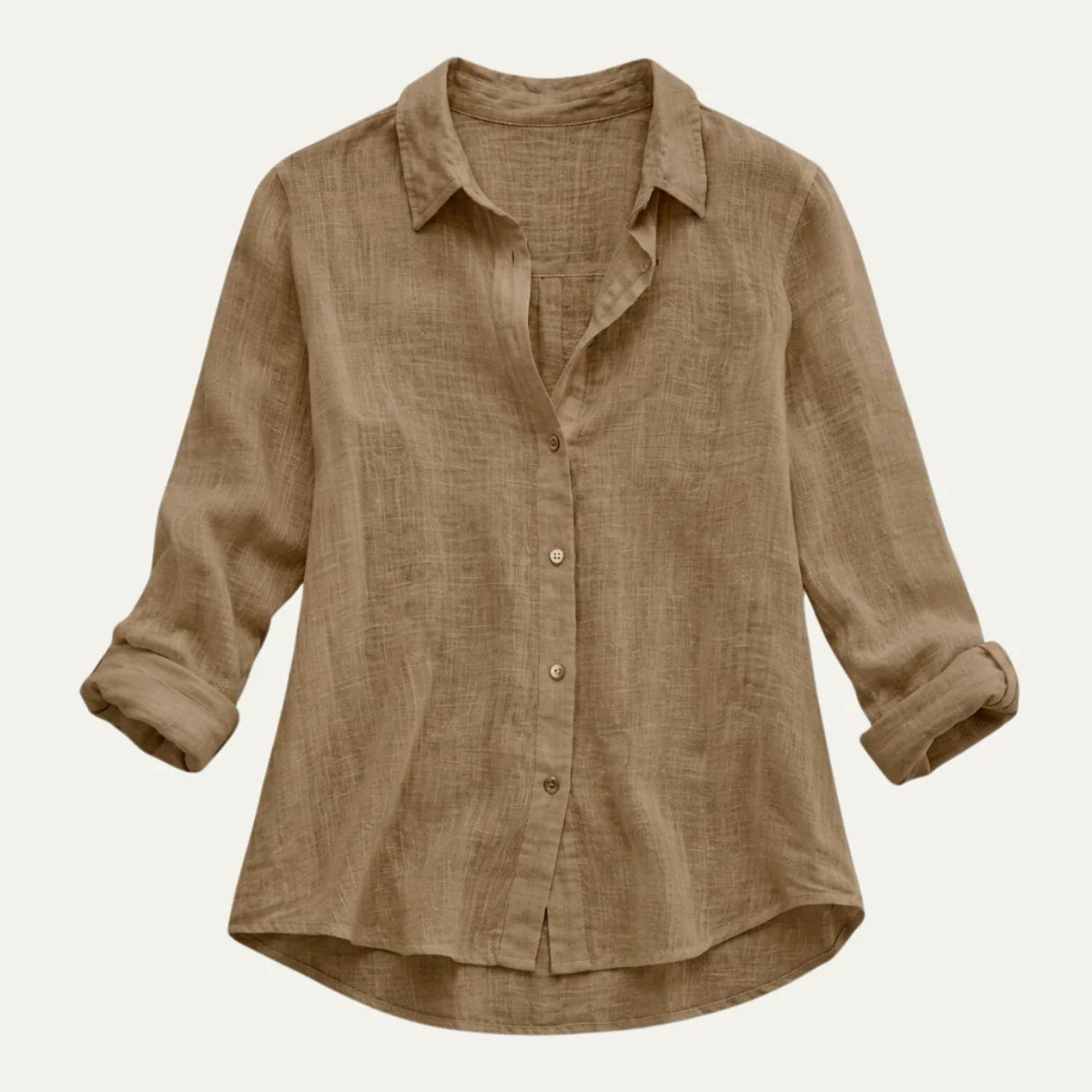 Women's Summer Linen Blend Button-Up Blouse