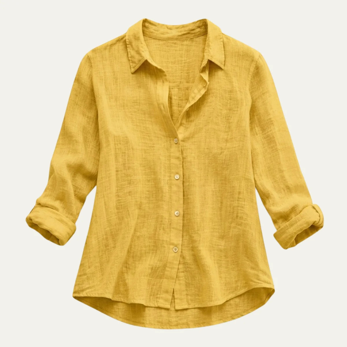 Women's Summer Linen Blend Button-Up Blouse