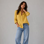 Women's Summer Linen Blend Button-Up Blouse