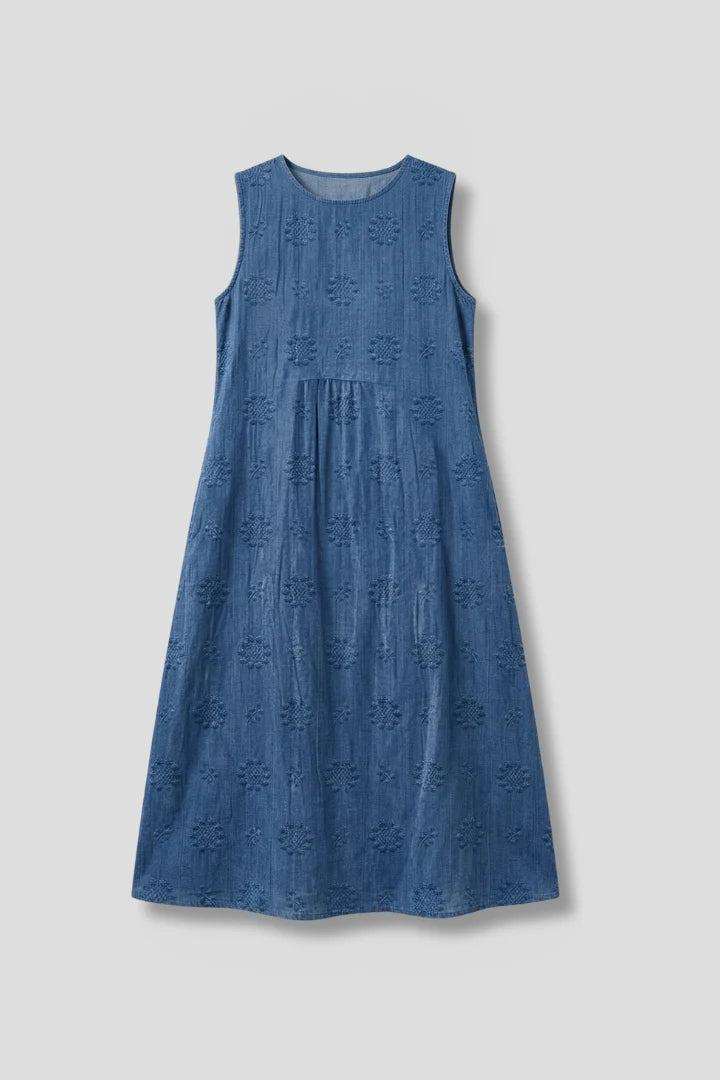 Women's Textured Sleeveless Midi Dress
