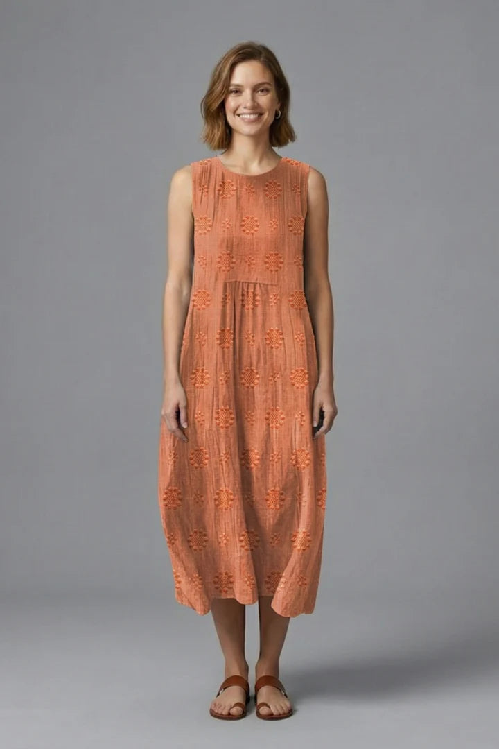 Women's Textured Sleeveless Midi Dress