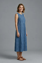 Women's Textured Sleeveless Midi Dress